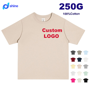 250g 100% katoen Amerikaans modemerk dubbelgaren zwaargewicht T-shirt met korte mouwen heren zomer <span class=keywords><strong>basic</strong></span> losse drop shoulder top - Product Image 1