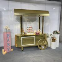 Chariot à bonbons élégant et moderne en acrylique et PVC pour les mariages, les anniversaires, les fêtes, fournitures décoratives en métal, logo personnalisé, emballage professionnel