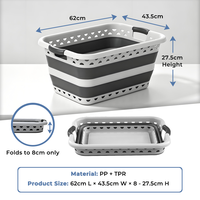 Panier à linge à deux poignées de 45 L, panier de rangement pour la collecte des vêtements sales à la maison, vente chaude