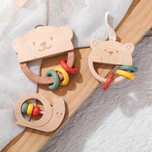 Ensemble <span class=keywords><strong>de</strong></span> hochets en bois pour bébé adorable en forme d'ours et d'<span class=keywords><strong>escargot</strong></span>, aide au développement précoce, hochets pour bébé, <span class=keywords><strong>anneau</strong></span> <span class=keywords><strong>de</strong></span> <span class=keywords><strong>dentition</strong></span> - Product Image 5