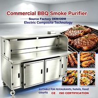 Fabricant d'usine de chariots de restauration mobiles pour barbecues en acier inoxydable 201 avec filtre ESP, pour les commerces de barbecue et la machinerie de traitement du gaz
