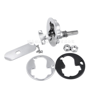 316 Stainless Steel Round Floor Lock 78mm Rotary Handle Marine Hardware for <b>Yacht</b> Rv Replacement - Product Image 1