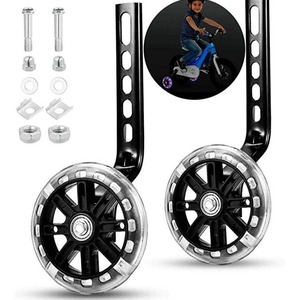 Ruedas de entrenamiento para bicicleta infantil de 12 pulgadas, color rosa, con luces intermitentes, rueda auxiliar de equilibrio, soporte de montaje, accesorios de plástico y metal para bicicleta - Product Image 5