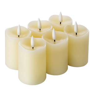 Matti Bộ Trang Trí Nhà Cửa <span class=keywords><strong>6</strong></span> Ngọn Lửa Thật D5XH7CM Sáp Parafin Ngà Nến Led Hoạt Động Bằng Pin - Product Image 4