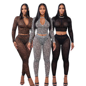 FloralCharm 春季新款休闲拉链长袖上衣长裤性感两件套女式 - Product Image 1