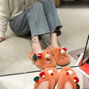 Pantuflas Peludas de Navidad Otoño-Invierno 2026, Sandalias de Una Sola Tira con Plataforma y Suela Gruesa, Zapatos Cómodos y Elegantes para Exteriores - Product Image 3