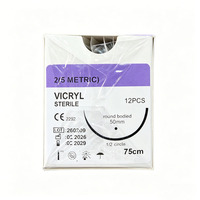 Fil de Vicryl stérile absorbable tressé, stérilisé à l'oxyde d'éthylène, garantie trois ans, violet non teint, qualité médicale, pour usage clinique