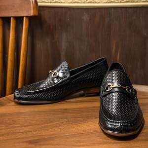 Chaussures pour hommes en cuir véritable, design classique populaire, pour le bureau, les affaires, les mariages, style Oxford, légères, motif géométrique, automne - Product Image 5