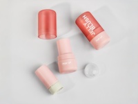 En stock 5 6g Rond Transparent Rose Mat Bâton de Blush Remplissage Inverse Emballage Beauté