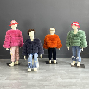 Manteau en fausse fourrure de raton laveur moelleux grande taille pour l'automne et l'hiver, style mode, pour maman et <span class=keywords><strong>moi</strong></span>, veste chaude en fourrure de <span class=keywords><strong>renard</strong></span> pour enfants - Product Image 2
