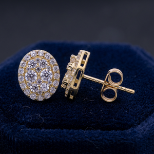 Elegantes Pendientes de Diamantes de Corte Brillante de 0.93 CTW en Oro de 14K, Chapados en Rodio, Simétricos, Naturales, Regalo de Compromiso, Joyería para - Product Image 3