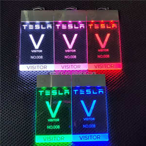 Sang trọng có thể sạc lại Acrylic ánh sáng lên cửa hàng lưu niệm phù hiệu cá nhân khắc độc đáo iluminous Móc chìa khóa - Product Image 1