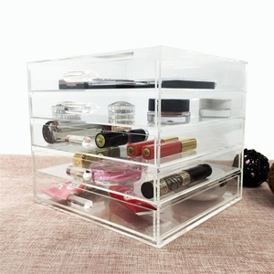 Organisateur de maquillage en acrylique avec poignée, logo couleur personnalisé, épaisseur 3-5 mm, tiroir cosmétique en plexiglas, présentoir coulissant, forme personnalisée - Product Image 6
