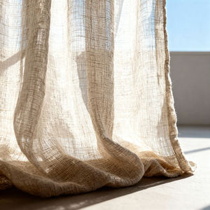 Tissu de rideau en lin tissé moderne et texturé pour des aménagements élégants des fenêtres de bureau et de la maison - Product Image 2