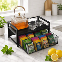 Boîte de rangement, tiroir de rangement pour sachets de thé, armoire multifonctionnelle pour service à thé, adaptée aux hôtels, bureaux, salles de thé, zones de camping