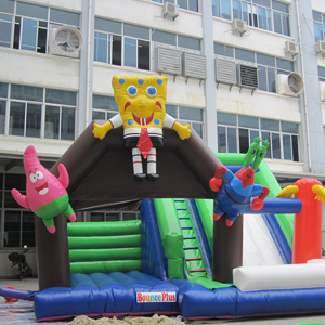 Tobogán Acuático Inflable de Bob Esponja para Niños, para Escalar y Deslizarse, Uso Comercial en Exteriores, Material de PVC, Capacidad de 800 kg, 20 Personas - Product Image 1