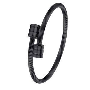 Chine Simple 18K Plaqué <span class=keywords><strong>Or</strong></span> Argent Noir <span class=keywords><strong>bracelet</strong></span> <span class=keywords><strong>en</strong></span> acier inoxydable inoxydable Fil Torsadé Fil <span class=keywords><strong>Bracelet</strong></span> - Product Image 4