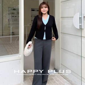 Cárdigan de Punto con Cuello en V para Mujer, Marca Runqi, Diseño de Capas con Contraste de Color, Grosor Medio, Efecto de Dos Piezas, Talla Grande, Ropa de Invierno - Product Image 2