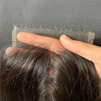 Topper de Cabello Humano Liso con Línea de Cabello Pre-Desplumada, Cierre Frontal de Encaje Suizo HD Ultrafino, Pieza de Cabello Natural Invisible