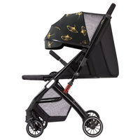 Poussette bébé compacte pliable légère à 4 roues en métal, poignée réversible, cadre en alliage d'aluminium, système de voyage en tissu pour bébés de 0 à 3 ans