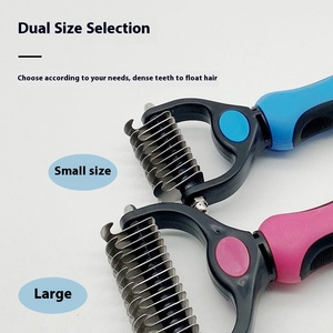 ペットブラシグルーミングツール両面オープンノット猫用ヘアクリーニングブラシ猫犬用ペット脱毛コーム - Product Image 4