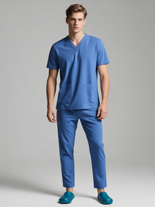 ANNO Nuovo Elegante Set di Camici Medici Antibatterici Personalizzati a Maniche Corte Unisex per Uso Ospedaliero e Odontoiatrico - Product Image 3