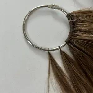 Sıcak satış 100% insan rus saç manikür hizalanmış Plume saç ekleme hiçbir dökülme özelleştirilmiş renk görünmez dikişsiz saç