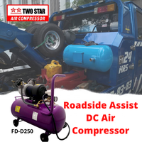 Compresseur d'air à double Piston, pour camion d'assistance tout terrain, réparation de pneus, mini pompe à Air, robuste, sans huile, avec réservoir de 50 litres, 12V, DC