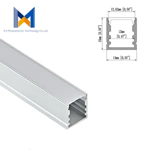 Nhà Máy Giá Chất Lượng Cao 14Mm X 15Mm 6063 Hợp Kim Nhôm Lõm LED Nhôm Hồ Sơ Cho LED Ánh Sáng Tủ Ánh Sáng 1M Chiều Dài