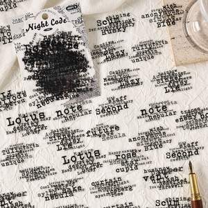 40 feuilles/paquet Pack d'autocollants Série Murmures <span class=keywords><strong>entre</strong></span> les mots Thème Alphabet anglais Autocollants décoratifs DIY pour journaux manuscrits - Product Image 2