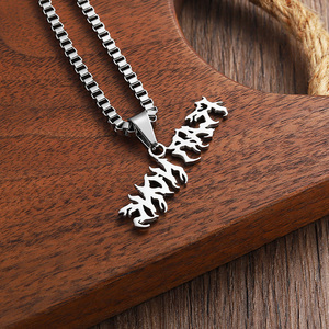 <span class=keywords><strong>Collane</strong></span> Personalizzate in Acciaio Inossidabile, Collana Hip Hop alla Moda per Uomo e Donna, <span class=keywords><strong>con</strong></span> Logo, Parole, Nome o Lettera Incisa, <span class=keywords><strong>con</strong></span> Confezione Regalo - Product Image 3