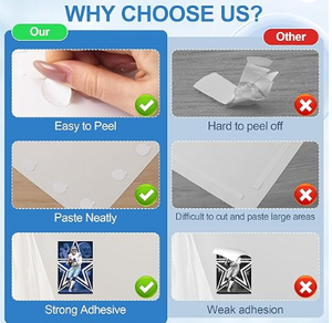 แผ่นกาวนาโนพร้อมที่จับแผ่นติดที่ถอดออกได้ลายจุดอะคริลิคเหนียวโปร่งใสตัดแบบทำด้วยมือ - Product Image 4