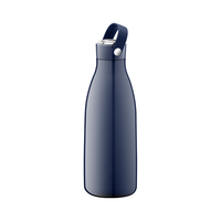 Botella de Agua Personalizable de Acero Inoxidable de 600 ml, Tapa Antiderrames con Flexible Abertura de 180° °   Botella Térmica con Asa de Anillo