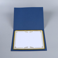 Carpeta de Presentación Personalizada Azul Marino con Lámina Dorada, Tamaño 9 1/2 X 12, Porta Documentos de Papel, Carpeta para Archivos