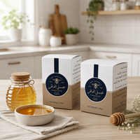 Boîte à miel personnalisée avec logo en feuille d'or, emballage cadeau pour miel, carton avec impression personnalisée, boîte à miel bicolore, boîte à pot de miel bilingue
