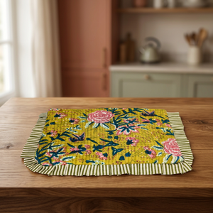 PNM Overseas Boho Block Print Floral 100% Cotton <b>Tote</b> <b>Bag</b> <b>with</b> Rope Handle and Back <b>Zip</b>-Olive Green Sustainable Fashion - Product Image 2