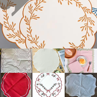 Tapis de table rétro personnalisé dentelle brodée irrégulière Excellent napperon isolant thermique résistant à l'huile Design de luxe réutilisable