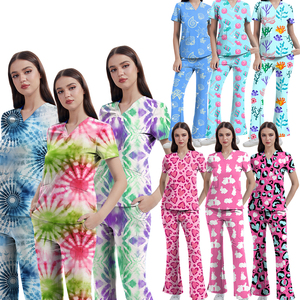 Ensemble d'uniformes personnalisés populaires sur le marché australien, imprimés pour Pâques, thème animalier et floral, uniforme d'infirmière amusant, uniforme d'hôpital imprimé - Product Image 2