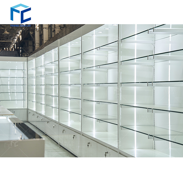 glass display cabinet with led lights