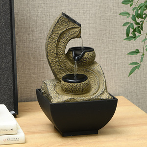 Fuente de Agua de Escritorio de Resina, Adorno de Agua Corriente, Decoración Ecológica para Oficina, Regalo - Product Image 2