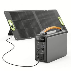 Mini 200W <b>Portable</b> Power Station with Solar Panel & Flashlight High Capacity LiFePO4 Battery MPPT Controller for Camping Car Use - Product Image 1