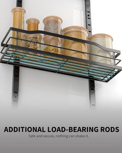 Custom 9 Tier Modern Over Door Pantry Organizer Stainless Steel Hanging Spice Rack with Adjustable <b>Shelves</b> for Home <b>Kitchen</b> - Product Image 4