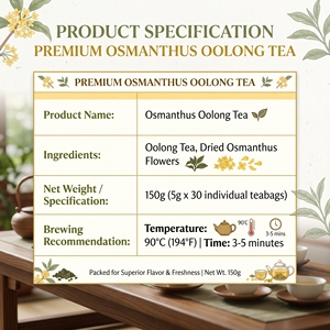 Sachets de thé Oolong à l'Osmanthus de qualité supérieure, parfum floraux, 100 sachets, prix de gros pour les amateurs de thé de bureau et de café - Product Image 5