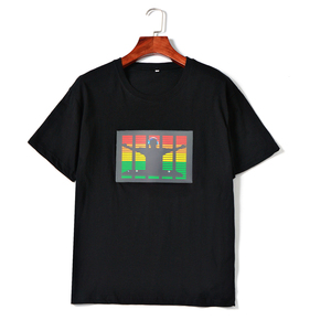 Camisa Personalizada com Painel EL Luminoso: Sua Criação Ativada por Som/Automática, Luzes que Brilham e Equalizador de Luzes para Festas/Halloween/Natal – 100% Personalizável - Product Image 4