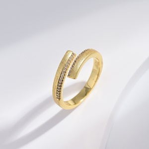 high quality plata 925 sterling Silver yellow gold plated <b>ring</b> Unisex Everyday Wear <b>open</b> Geometric chunky women zircon 18k <b>rings</b> - Product Image 1