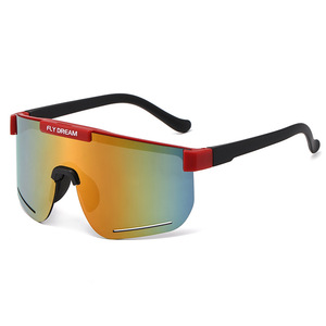 Lunettes de soleil Fly Dream Sports pour enfants et adolescents, protection polarisée UV400, lunettes de cyclisme en plein air, monture carrée, verres miroir verts - Product Image 4