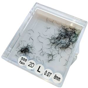 Extensions de cils à volume 2D doux et lisses en cheveux synthétiques faits à la main coréens Éventail étroit à longue tige Éventails préfabriqués fabriqués au Vietnam - Product Image 5