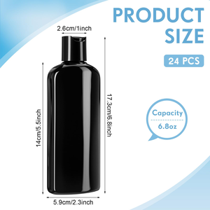 Bouteilles en plastique PET vides pour shampooings et lotions, transparentes, ambrées, bleues, vertes, blanches, avec bouchon à disque pression - Product Image 2
