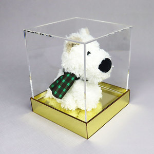 Tùy chỉnh bán buôn đám cưới trong suốt <span class=keywords><strong>Acrylic</strong></span> hiển thị Hộp quà tặng bánh hoa hồng rõ ràng <span class=keywords><strong>Acrylic</strong></span> hiển thị trường hợp với vàng gương cơ sở - Product Image 6