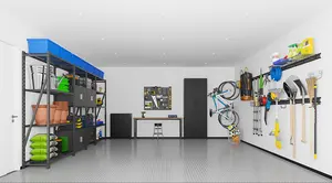 Garage Tool Storage Cabinet Steel Locker Tall Cabinets With 3 Adjustable Shelves